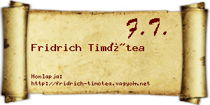 Fridrich Timótea névjegykártya